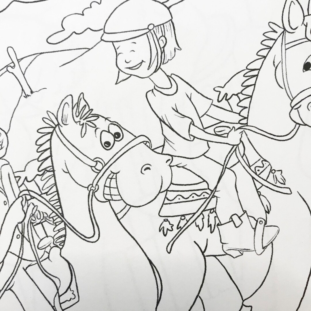 Horse Love Coloring Pages Etsy