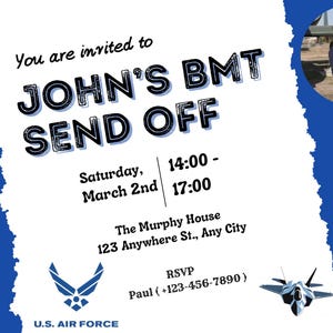 BMT de l'Armée de l'air : envoyer une invitation à une fête de remise des diplômes