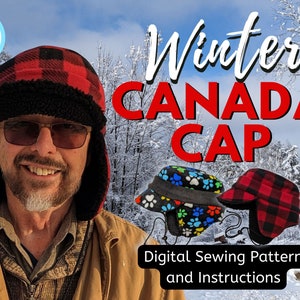 Winter Canada Cap, Trapper Aviator Style Hat, Sewing Pattern and ...