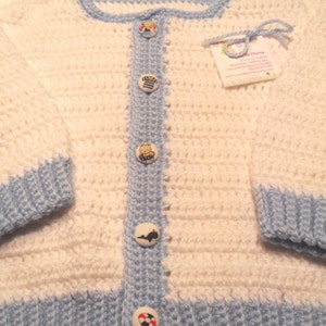 Boy Crocheted Sweater with Cute Buttons