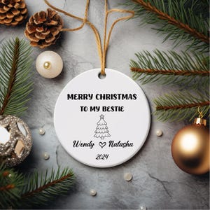 Personalized Christmas Ornament | Best Friend Gift | Bestie Present | Best Friend Christmas Ornament