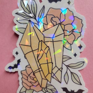 Blumen-Kristall-Aufkleber holografischer Aufkleber