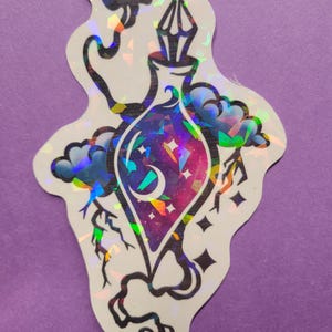 Trankflasche Aufkleber metaphysisch holographisch