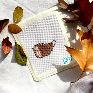 HAM MINI | Hand Painted Easter, Thanksgiving, or Christmas Canvas Stitch Painted Needlepoint Canvas | Beginner Project Bag Tag 13 or 18 Mesh