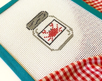 CRAB Mason Jar | Needlepoint Canvas | 13 Mesh Holiday Jars Collection | Memorial Day | Beach | Summer | Hand Painted | Beginner Project