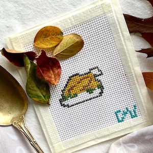 ROAST TURKEY Mini| Thanksgiving or Christmas Canvas Hand Painted Needlepoint Canvas | Beginner Project Bag Tag | 13 or 18 Mesh