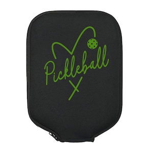 Pickleball - Heart, Pickleball Gift, Pickleball Paddle Cover, Pickleball Bag, Pickleball Accessories, Pickleball Lover, Pickleball Addict