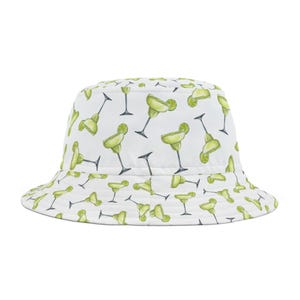 Margarita Bucket Hat for Golfing, Bar Hopping, Bachelor & Bachelorette Parties - Fun Summer Hat, Alcohol Lover Gift, Beach Vacation Hat,