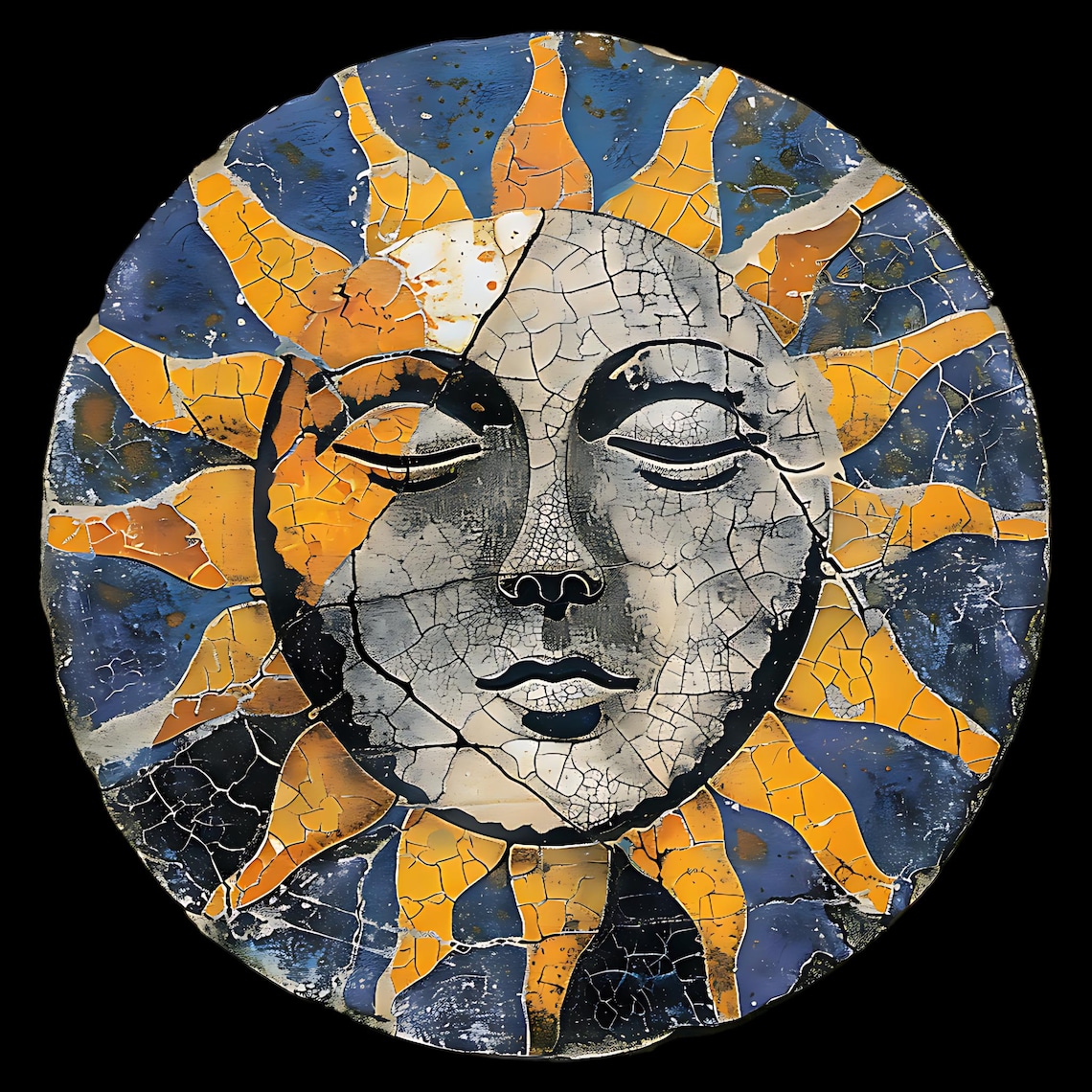 Primitive Ancient Sun Clipart Distressed Sun Designs in 20 Digital PNG ...