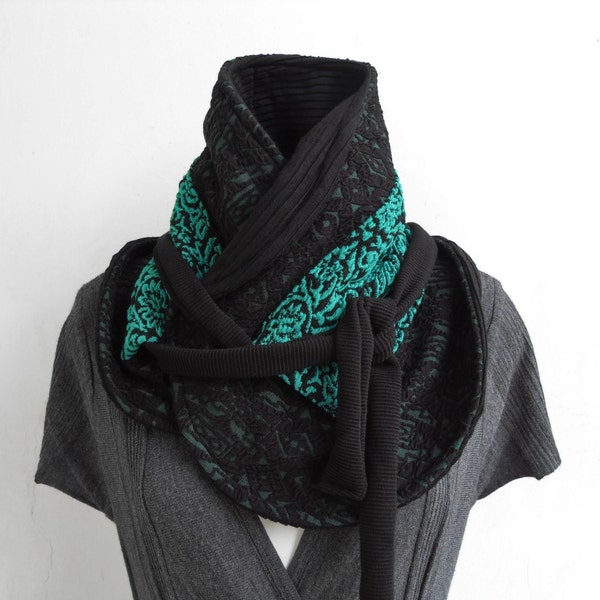 MIJAGI MULTI-PURPOSE WRAP\/NECKWARMER\/SHRUG\/OBI BELT MYSTIC GREEN WITH JADE