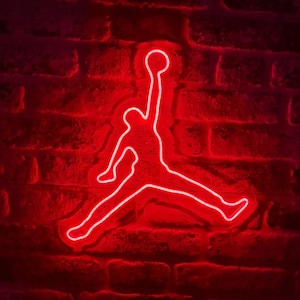 Jordan Neon Sign, Jordan Jumpman Wall Decor, Sleek Neon Sign, Perfect Jordan Home Decor, Christmas Gift