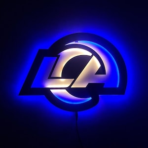 Los Angeles Rams LED Lighted Sign, Rams Illuminated Wall Art, American Football Fans Gift, NFL Wall Art, Man Cave Wall Decor, Christmas Gift