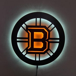 Boston Bruins LED Lighted Sign - Bruins NHL Illuminated Wall Decor - NHL Wall Art - Ice Hockey Fans Gift - Christmas Gift
