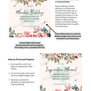 Hike Leader’s Guide to Forest Bathing + Activity Cards | Printable Nature Walk Guide | Shinrin Yoku Mindfulness Prompts Digital Download