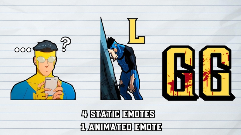 Animated Invincible Emotes for Twitchyoutubediscord Invincible Anime ...