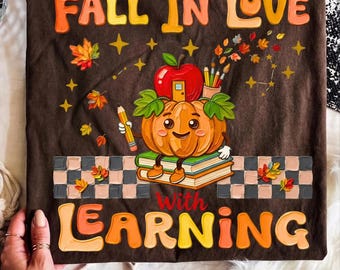 Groovy Retro Teacher Pumpkin PNG, Fall Book Lover Sublimation Design (Digital Download)