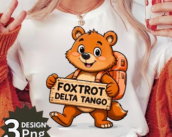 Foxtrot Delta Tango Bear PNG: Design di resistenza anti-Trump (download digitale)