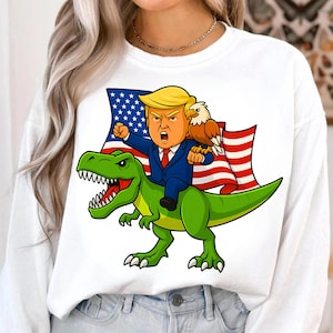 Retro 4 lipca Trump PNG: Zabawny patriotyczny projekt (pobranie cyfrowe)
