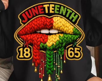 Juneteenth 1865 Lips PNG, Breaking Every Chain, Black History Freedom Design (Digital Download)