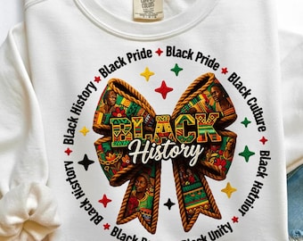 Black History Month Coquette Bow PNG, Juneteenth African American Design (Digital Download)