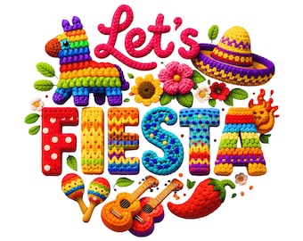 Cinco de Mayo Fiesta PNG, Mexican Sombrero Piñata T-Shirt Design (Digital Download)