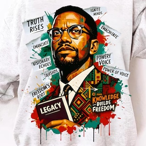 Malcolm X Legacy PNG, Arte de Empoderamiento Negro (Descarga digital, Archivo PDF incluido)