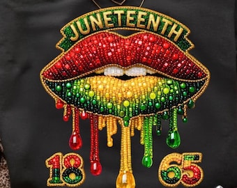 Juneteenth 1865 Lips PNG, Breaking Every Chain, Black History Month Design (Digital Download)