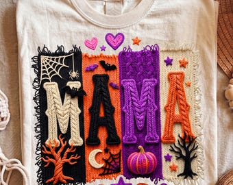Mama Halloween PNG, Spooky Mom Shirt Design, Boutique Sublimation Graphic (Digital Download)