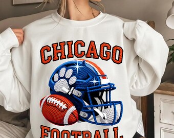 Chicago Football Paw Print PNG | Bear-Inspired Fan Design | Game Day Sublimation