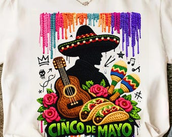 Cinco de Mayo Fiesta PNG, Diseño de camiseta Mexican Sombrero Piñata (Descarga digital)