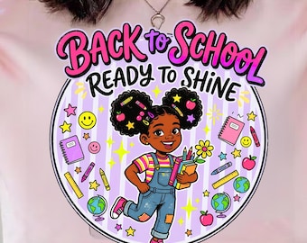 Black Girl Back To School SVG PNG PDF | Afro Girl Sublimation Design (Digital Download)