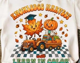 Groovy Retro Teacher Pumpkin Design: Fall Thanksgiving PNG Digital Download for Bookish Gifts