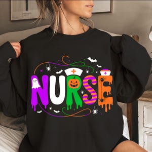 Nurse Halloween Coquette PNG: Spooky Ghost Nurse Shirt Design (Digital Download, SVG, PDF