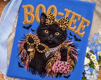 Spooky Cat Boujee PNG | Leopard Print Ghost Graphic (Digital Download)