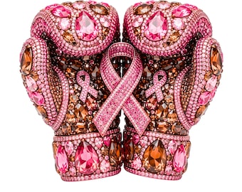 Breast Cancer Awareness PNG, Pink Ribbon Boxing Gloves, Survivor DTF Transfer (Digital Download)