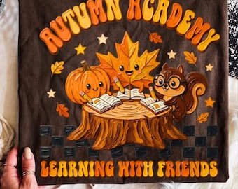 Groovy Retro Teacher Pumpkin PNG, Autumn Academy Learning Design (Digital Download)