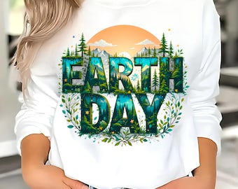 PNG del Día de la Tierra, sublimación retro del Día de la Tierra, diseño de camiseta ecológica, archivo digital, salva el planeta, descarga instantánea del Día de la Tierra