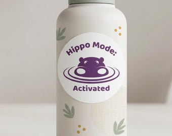 hippo sticker gift animal lover gift sticker hippo gift