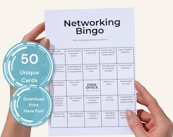 Get To Know You Bingo, Conference Networking Game, Team Building Icebreaker, Editable Blank Pages, Printable PDF Download, 50 unique cards