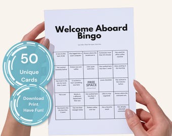 Get To Know You Bingo, Onboarding Game, Staff Team Building Icebreaker, Editable Blank Pages, Printable PDF Download, 50 unique cards
