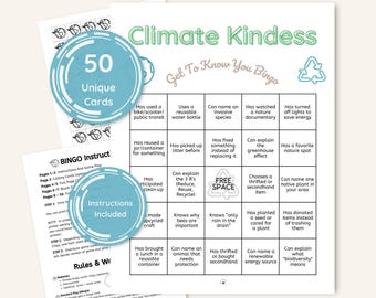 Printable Bingo, Teen & Young Adult| Classroom Get To Know You| Find The Person Who Earth Day Game| Team Building Activity| Eco Icebreaker