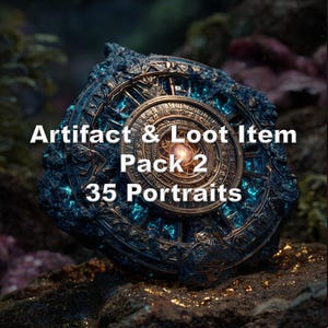 Pacchetto di immagini di ritratti di artefatti e bottini fantasy D&D 2 immagine 1