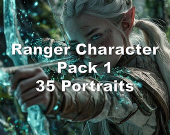 Pacchetto di immagini di ritratti di personaggi di D&D Fantasy Ranger 1