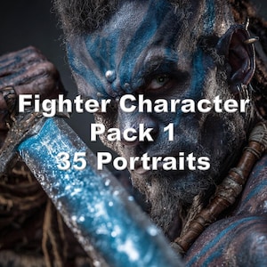 D&D Fantasy Fighter Character Portrait Image Pack 1
