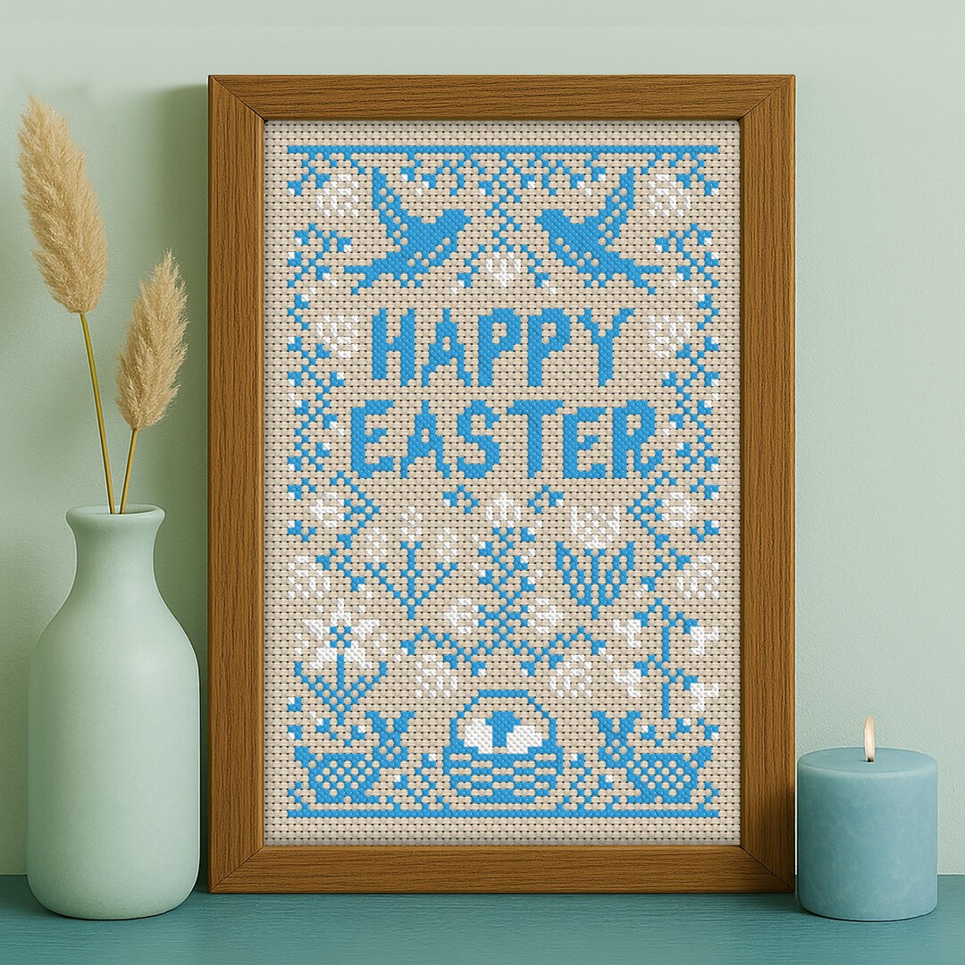 Happy Easter Sampler Cross Stitch Pattern PDF | Instant Download - Etsy