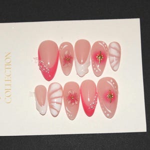Pink summer | press on nails | summer nails