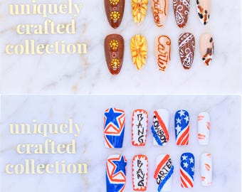 Uñas postizas Cowboy Carter / Tamaño personalizado, hechas a pedido