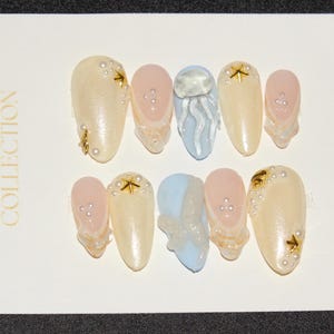 Ocean | press on nails | summer nails