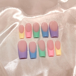 Pastel Rainbow | press on nails | spring nails