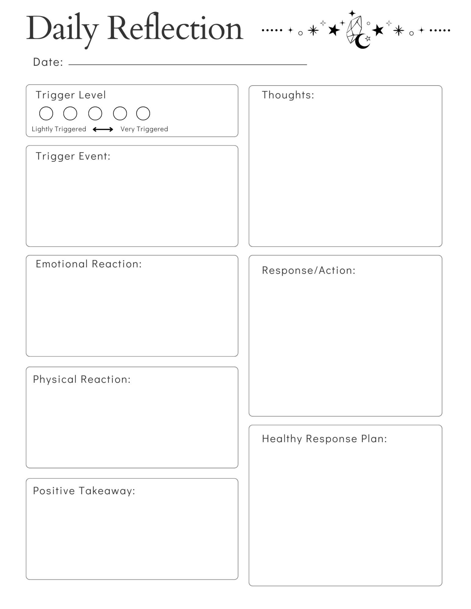 90-day Trigger Journal | Digital Self-reflection Planner for Emotional ...